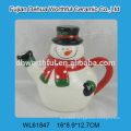 Funny snowman shaped ceramic teapot bulk for christmas ornaments